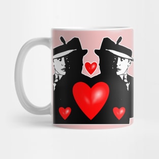 Vintage man movie heartthrob and hearts in love Mug